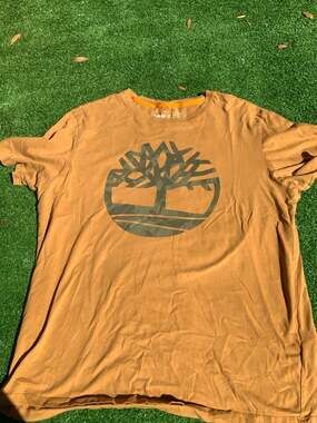Timberland Men's Kennebec River Camo Tree Logo T-Shirt Wheat XL